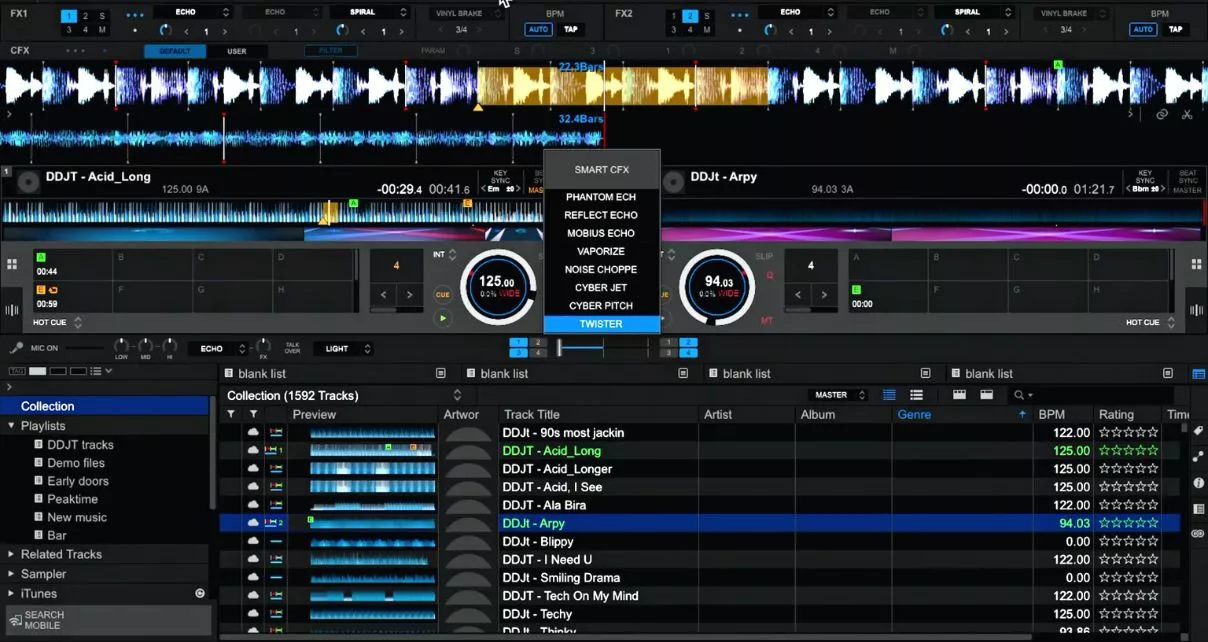 Зажмите Smart CFX + Shift, и на выбор в DJ-программе отобразится целый ряд FX.