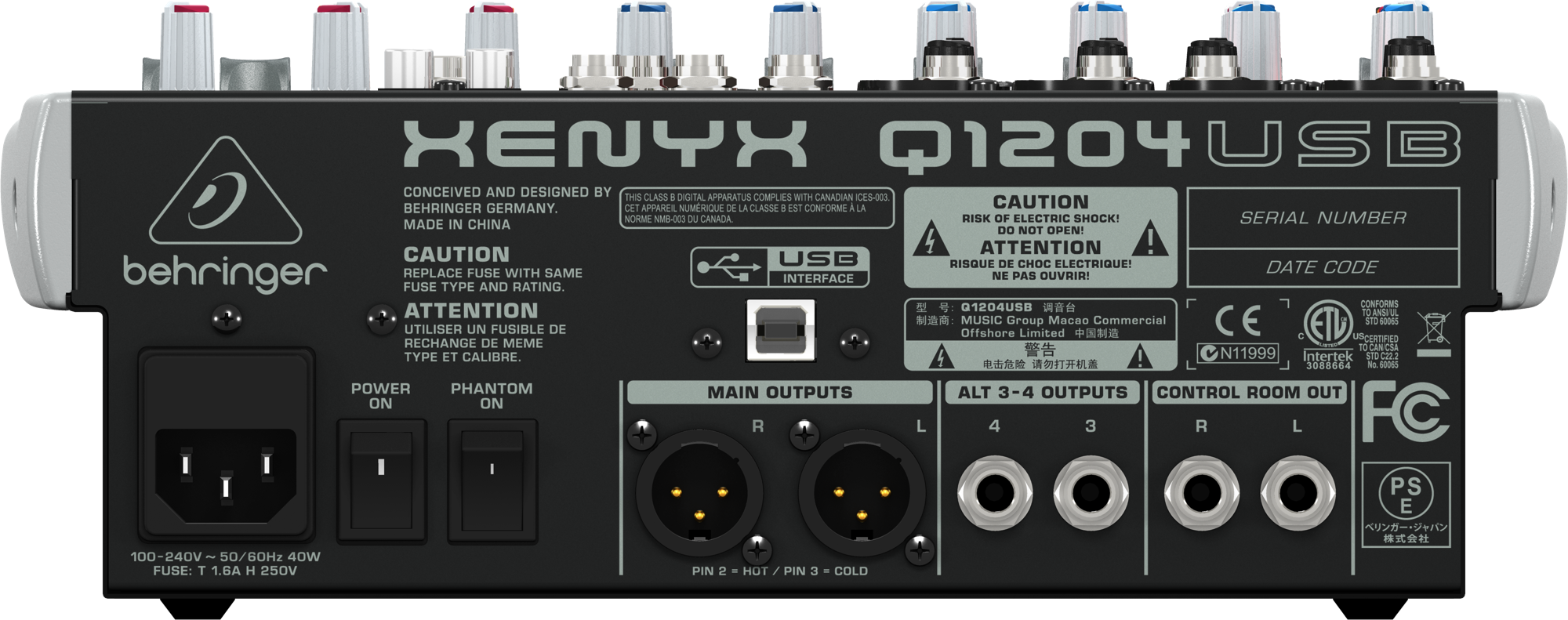 Аренда микшерного пульта Behringer XENYX Q1204USB по цене 1 500.00 руб.