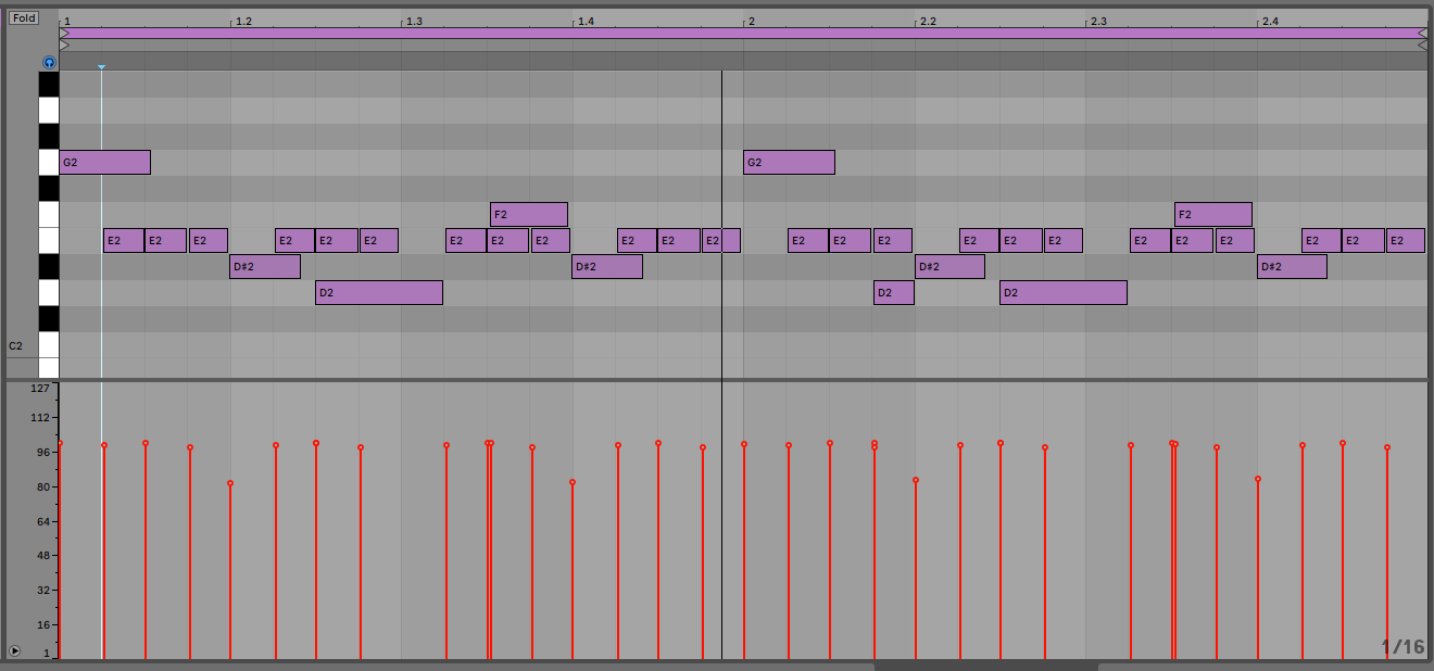 Rearranged and played back at 130bpm