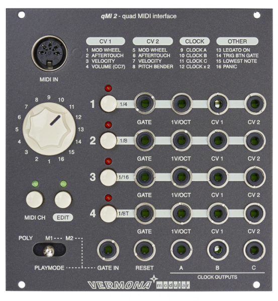 Vermona Modular qMI 2 – Quad MIDI Interface по цене 43&nbsp;010 ₽