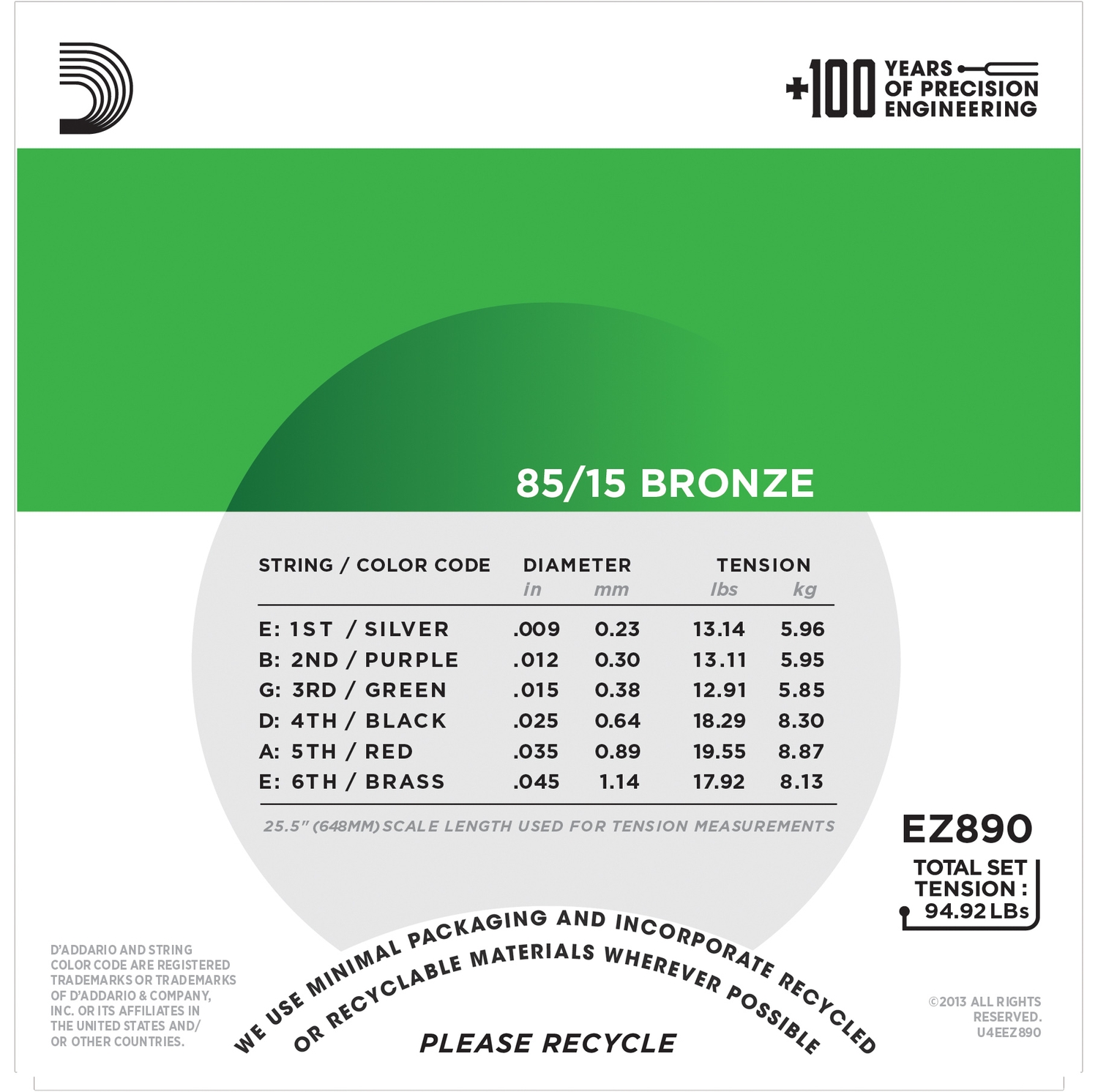 D'Addario EZ890 по цене 870 ₽
