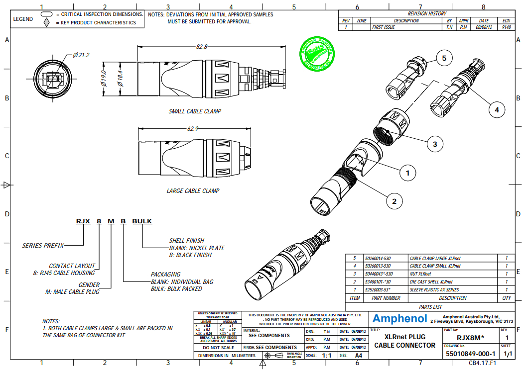 Amphenol RJX8M BULK по цене 580 ₽