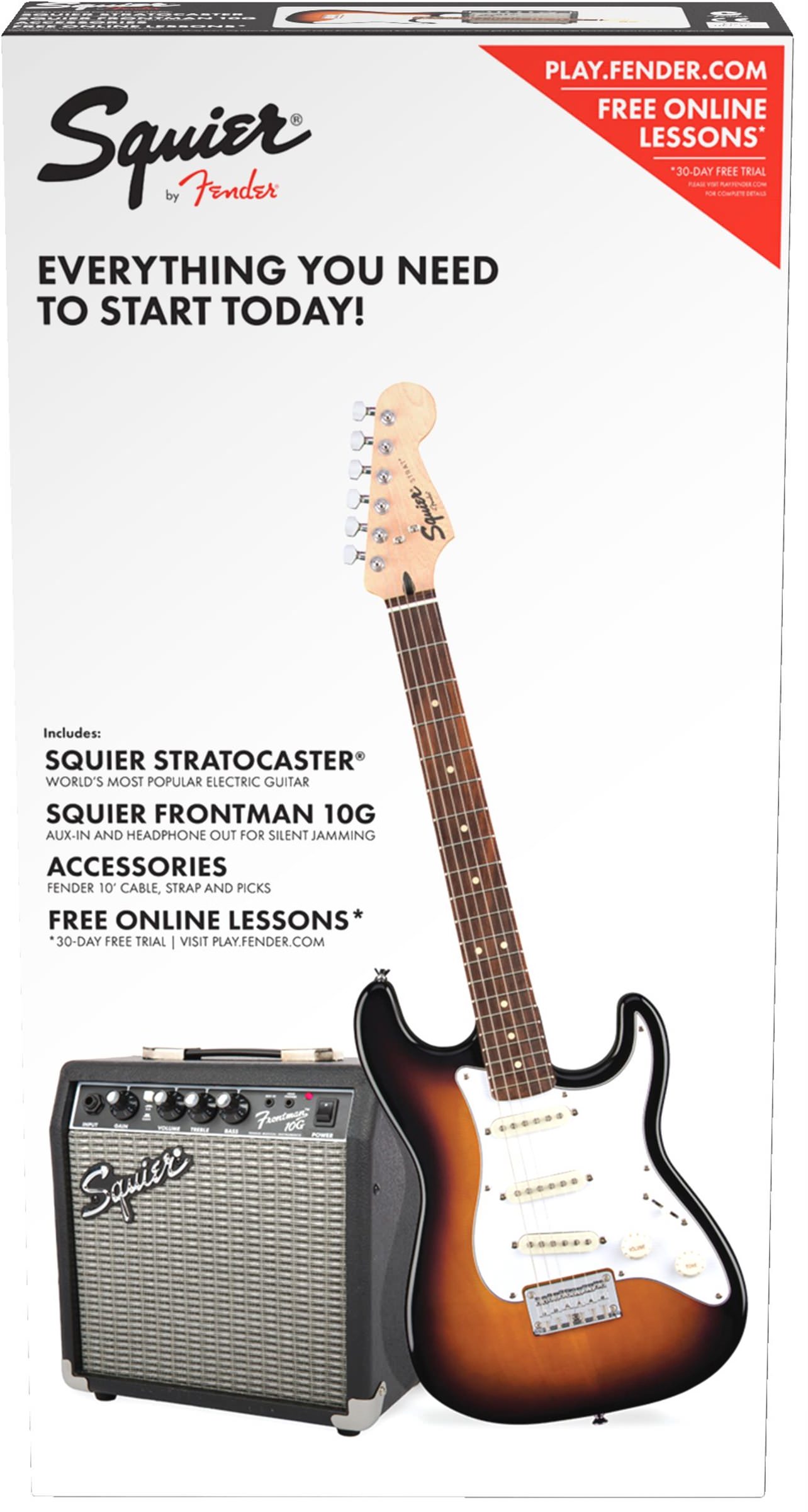 Fender Squier Stratocaster Pack Brown Sunburst по цене 54&nbsp;000 ₽