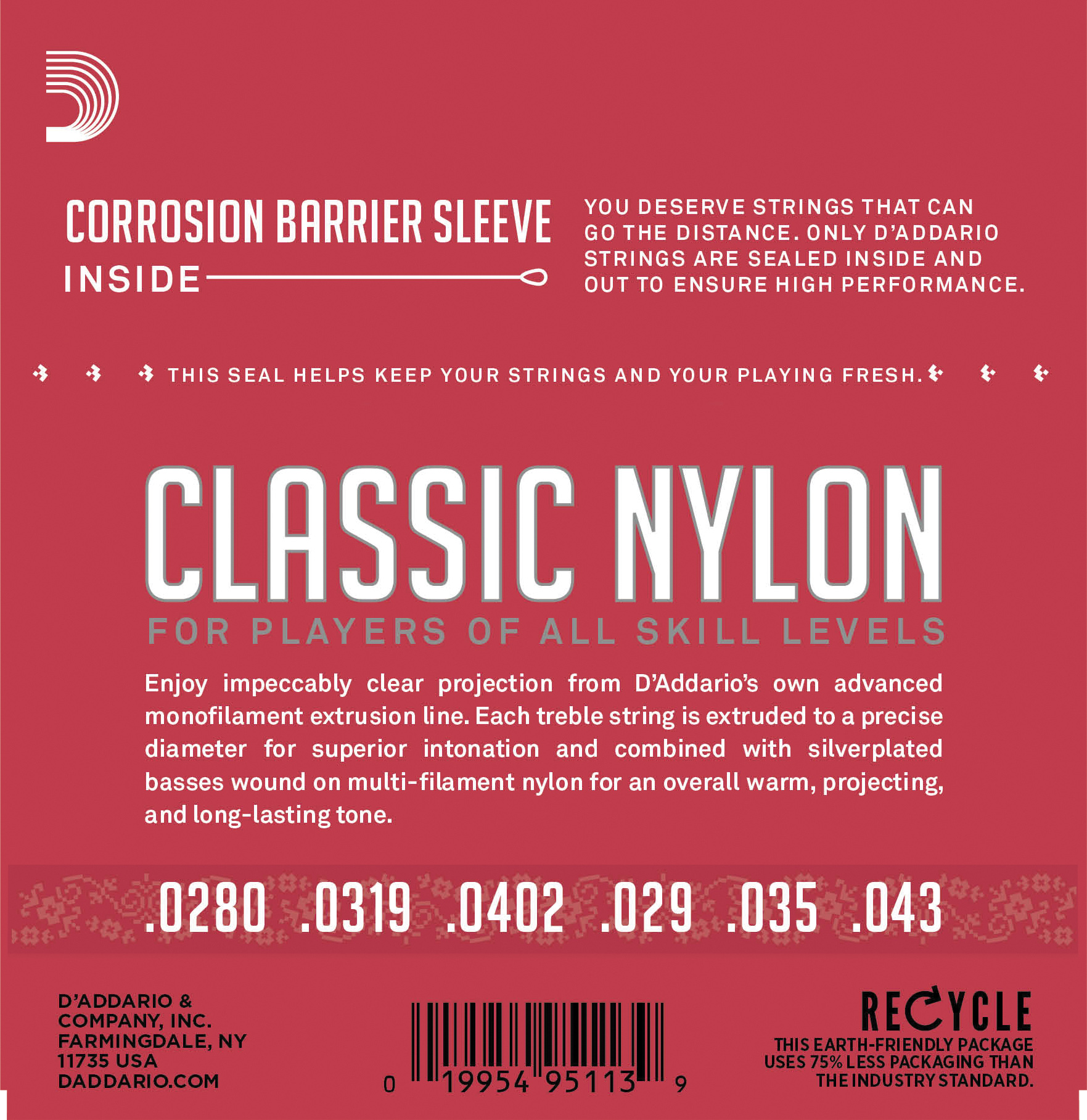 D'Addario EJ27N Student Nylon Normal Tension по цене 760 ₽