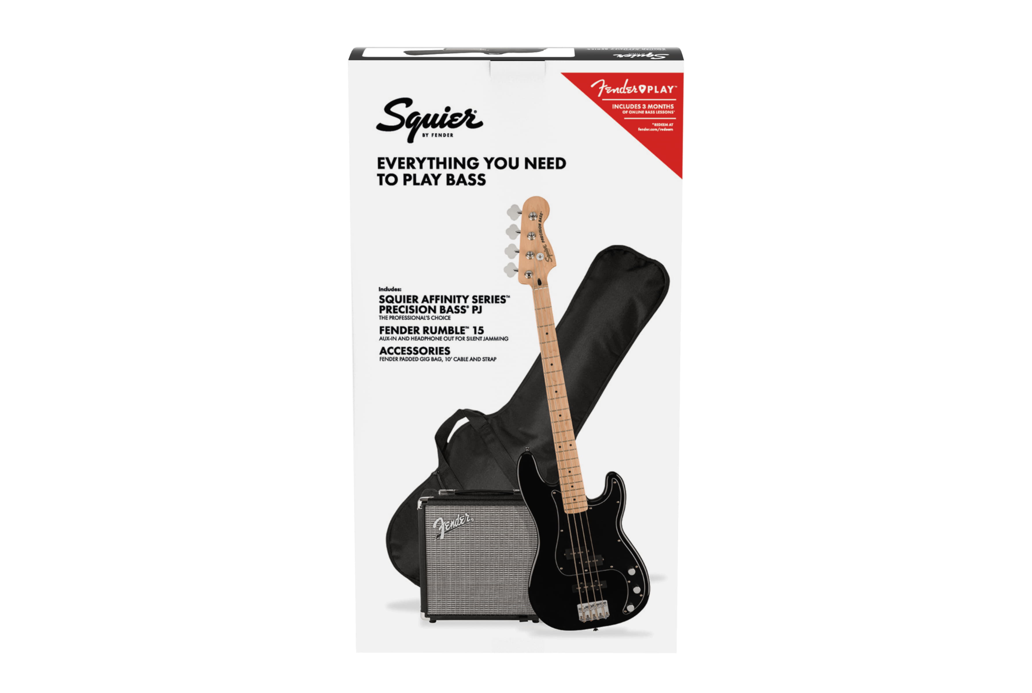 Fender Squier Affinity 2021 Precision Bass PJ Pack MN BLK по цене 65&nbsp;390 ₽