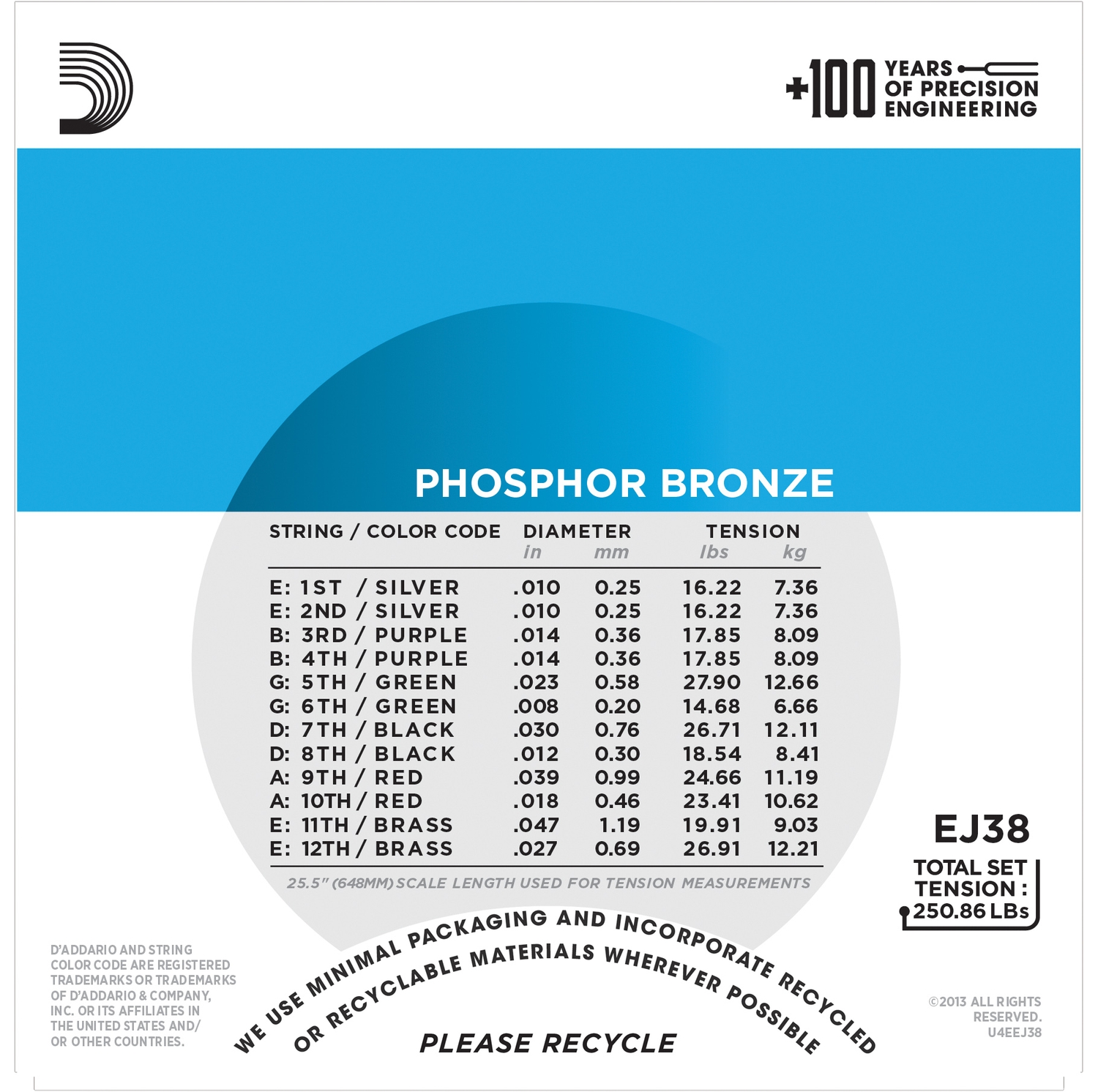D'Addario EJ38 по цене 2&nbsp;230 ₽