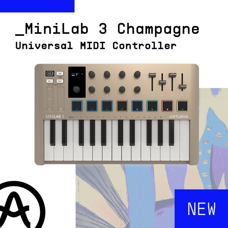 Arturia MiniLab 3 Champagne — новый цвет популярной MIDI-клавиатуры 