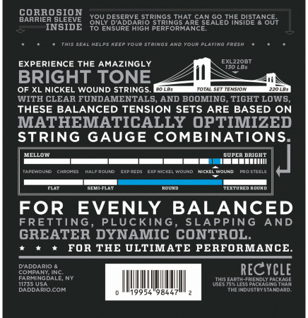D'Addario EXL220BT по цене 3&nbsp;500 ₽