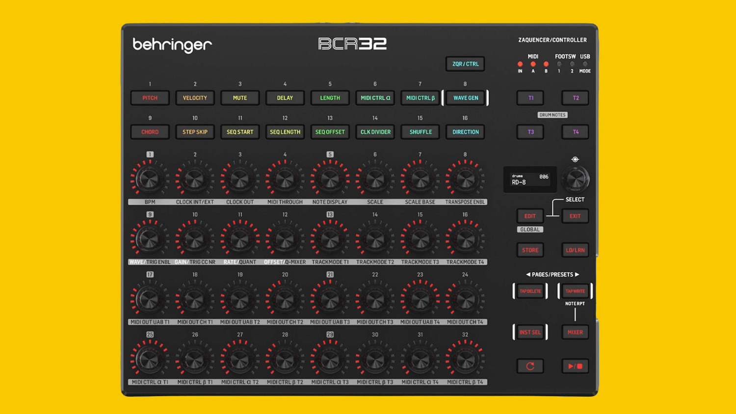 Behringer выпускает BCR32 — MIDI-контроллер и аппаратный секвенсор